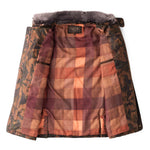 Madison Creek Outfitters Sedona Waxed Goat Suede Leather Camo Jacket hombre plaid acetate lining inside the suede shell