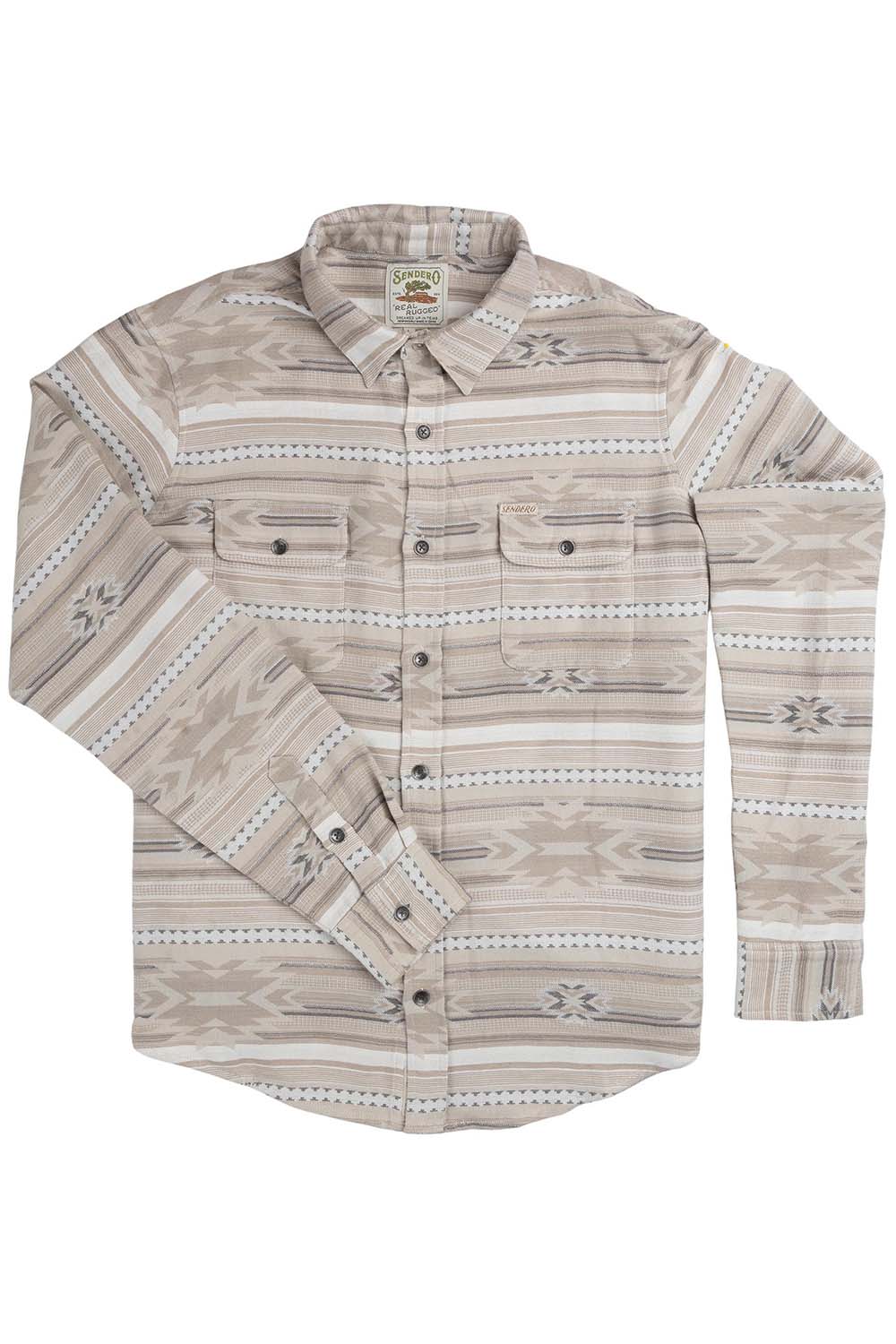 Mens western clothing Utah rodeo Boquillas Long Sleeve Shirt Mesilla Chevron Limestone SKU SPCS522F13J Boltranchstore.com free shipping