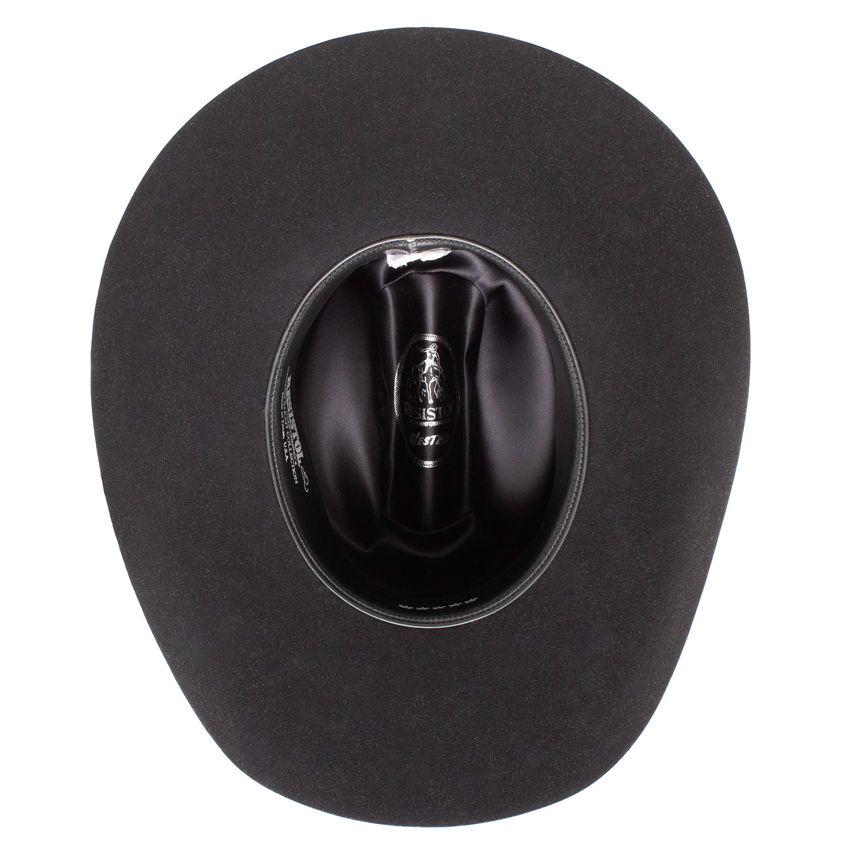 Resistol Foster interior sweatband and lining of a felt cowboy hat Park City