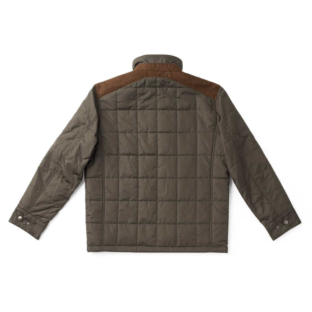 Madison Creek Outfitters Shelby Lightweight Quilted Nylon Jacket Loden microsuede back yoke on a water and wind resistant shell Park City