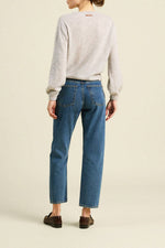Trovata Kate Sweater Grey easy layering knit for cool ranch mornings and everyday womens fashion Park City