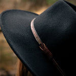 Stetson Bozeman Outdoor Hat Black four inch pinch front crown with a three and a quarter inch brim