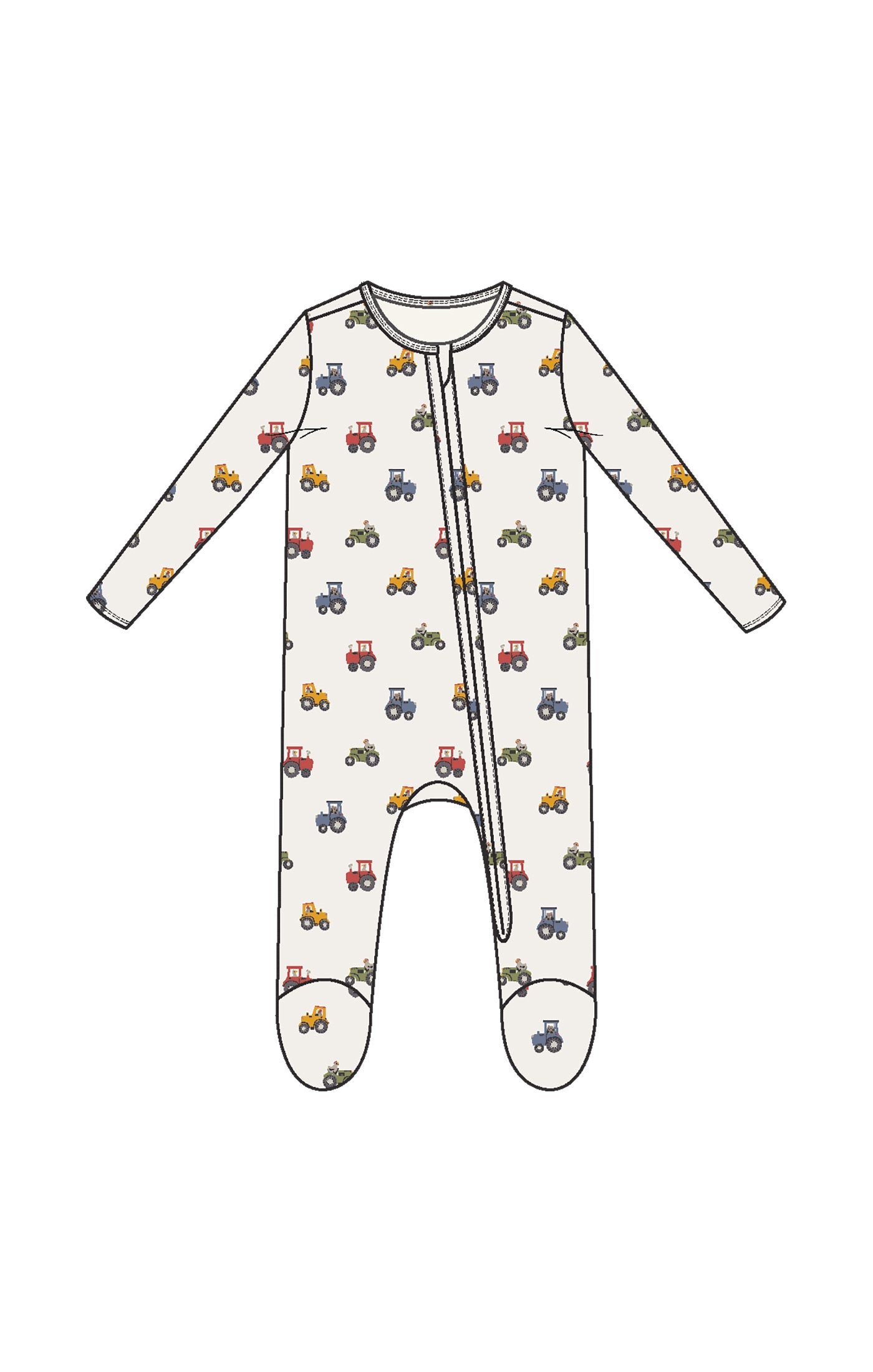 Mini Tractors Infant 2 Way Zipper Romper