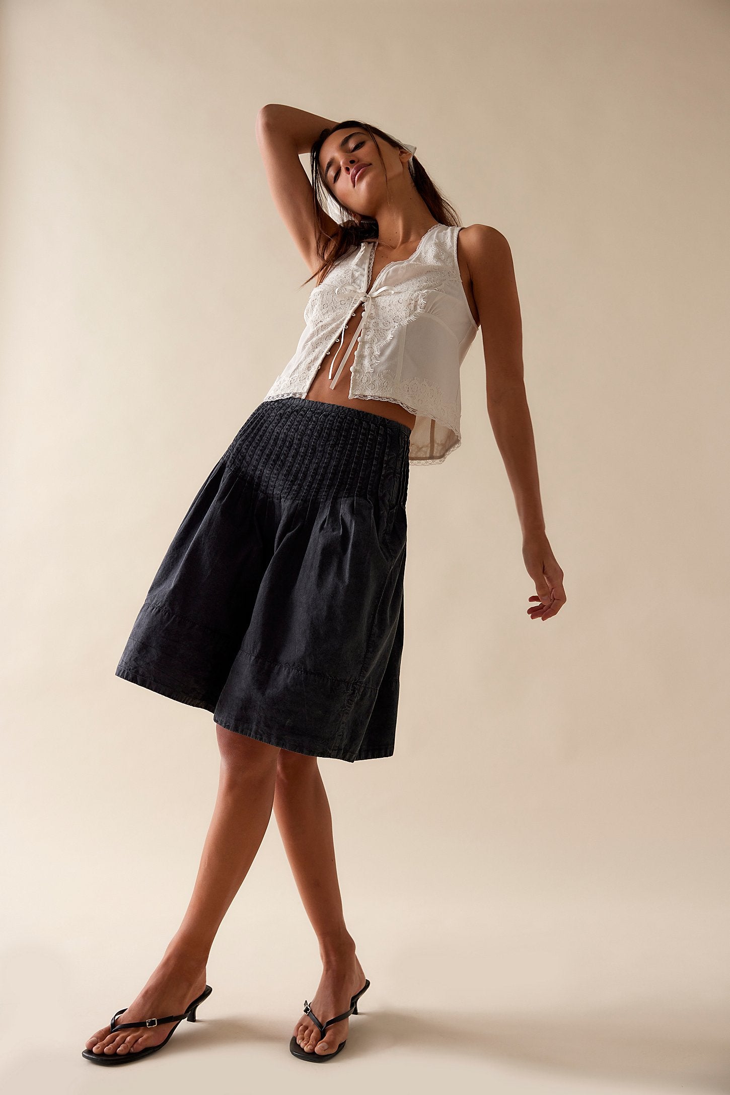 Free People Peyton Pintuck Midi Skirt