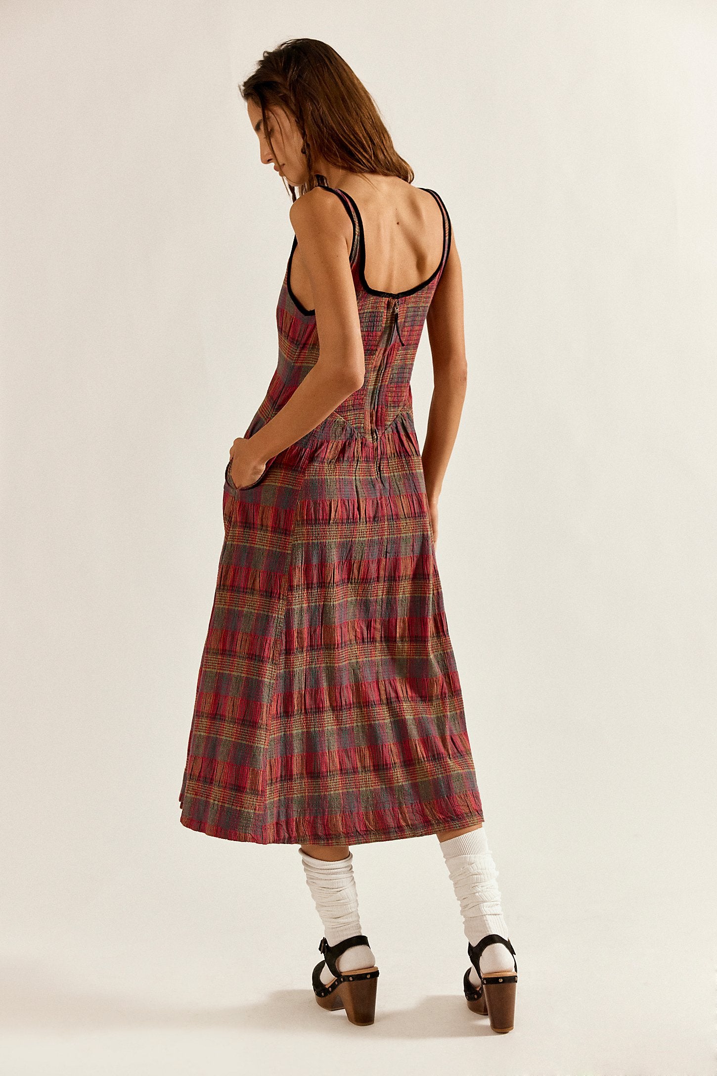 Free People Freya Plaid Midi Dress