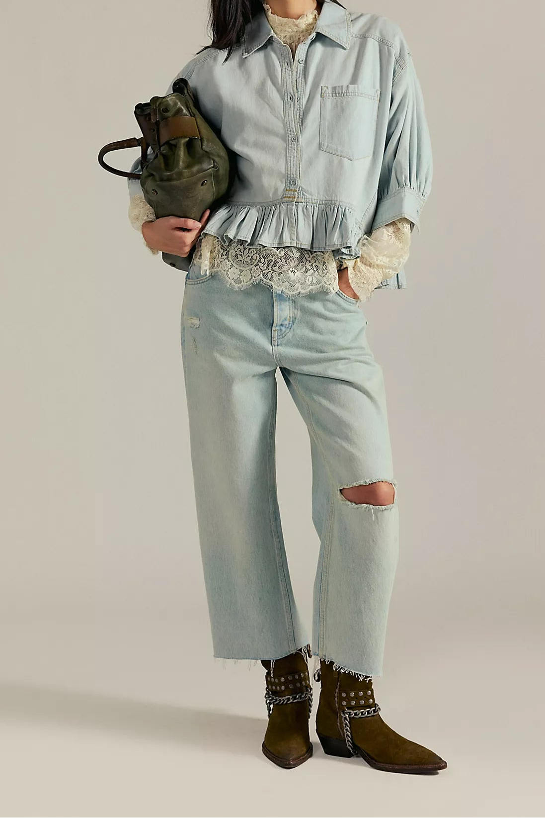 Free People Bailey Denim Shirt