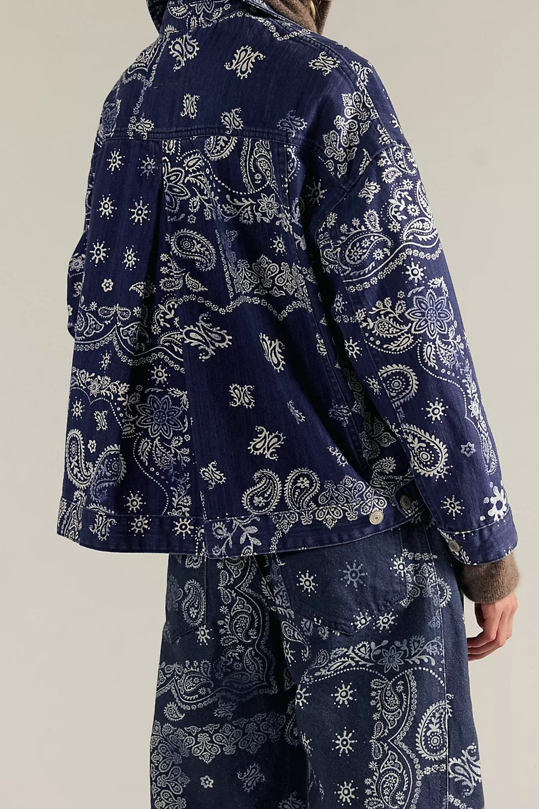 Free People Opal Swing Printed Denim Jacket