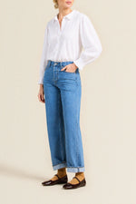 Trovata Francesca Blouse White long sleeves ending in gently ruffled cuffs ranch wear western fashion