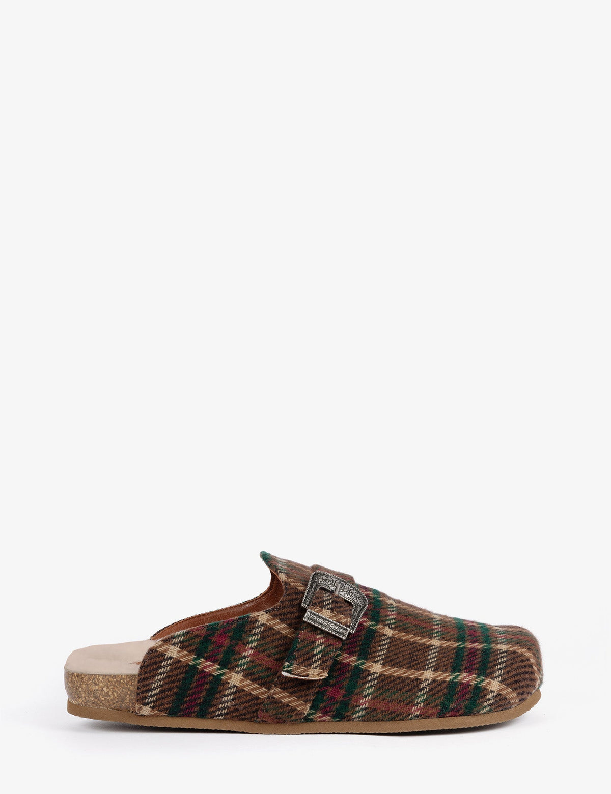 Penelope Chilvers Wyoming Tartan Slide slipper slide silhouette with a cozy checked flannel upper
