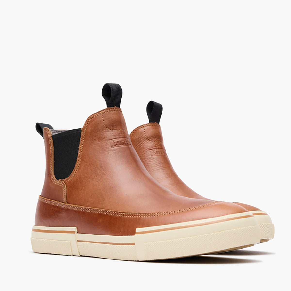 XTRATUF Mens Leather Chelsea Ankle Deck Boot Cashew waterproof slip on ankle boot for the boat the barn or out on the town Kamas