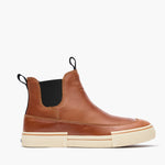 XTRATUF Mens Leather Chelsea Ankle Deck Boot Cashew low ankle height chelsea silhouette with smooth rounded toe western fashion