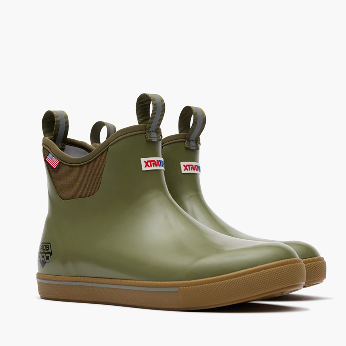 XTRATUF Mens Ankle Deck Boot Pro Legacy Moss assembled in the USA work boot for barn chores mud and snow Kamas