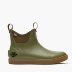 XTRATUF Mens Ankle Deck Boot Pro Legacy Moss classic low ankle deck boot silhouette with brown spandura collar Park City