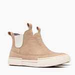 XTRATUF Womens Leather Chelsea Ankle Deck Boot Warm Taupe front pull on tab and rounded toe western clothing Park City