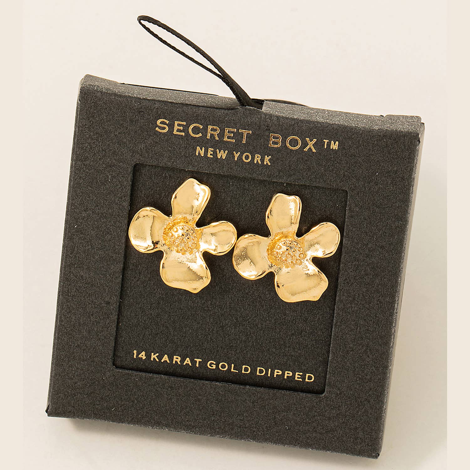 Secret Box Flower Stud Earrings